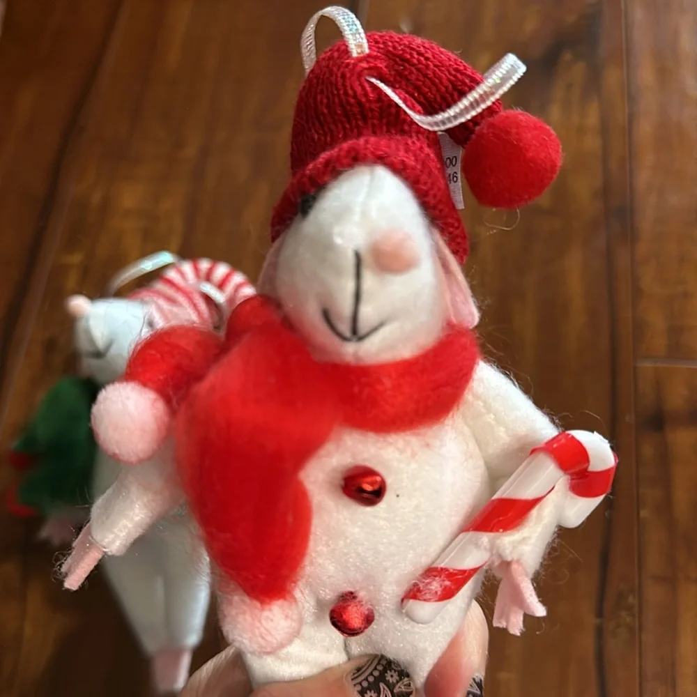 2 Felt Mouse Mice Christmas tree Ornaments from Target Woodland 2022‎ co…